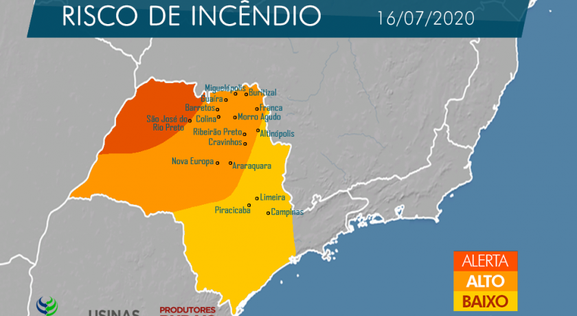 Campanha de Conscientização, Prevenção e Combate aos Incêndios de 2020 terá Indicativo das áreas mais suscetíveis aos incêndios em todo o Estado de São Paulo